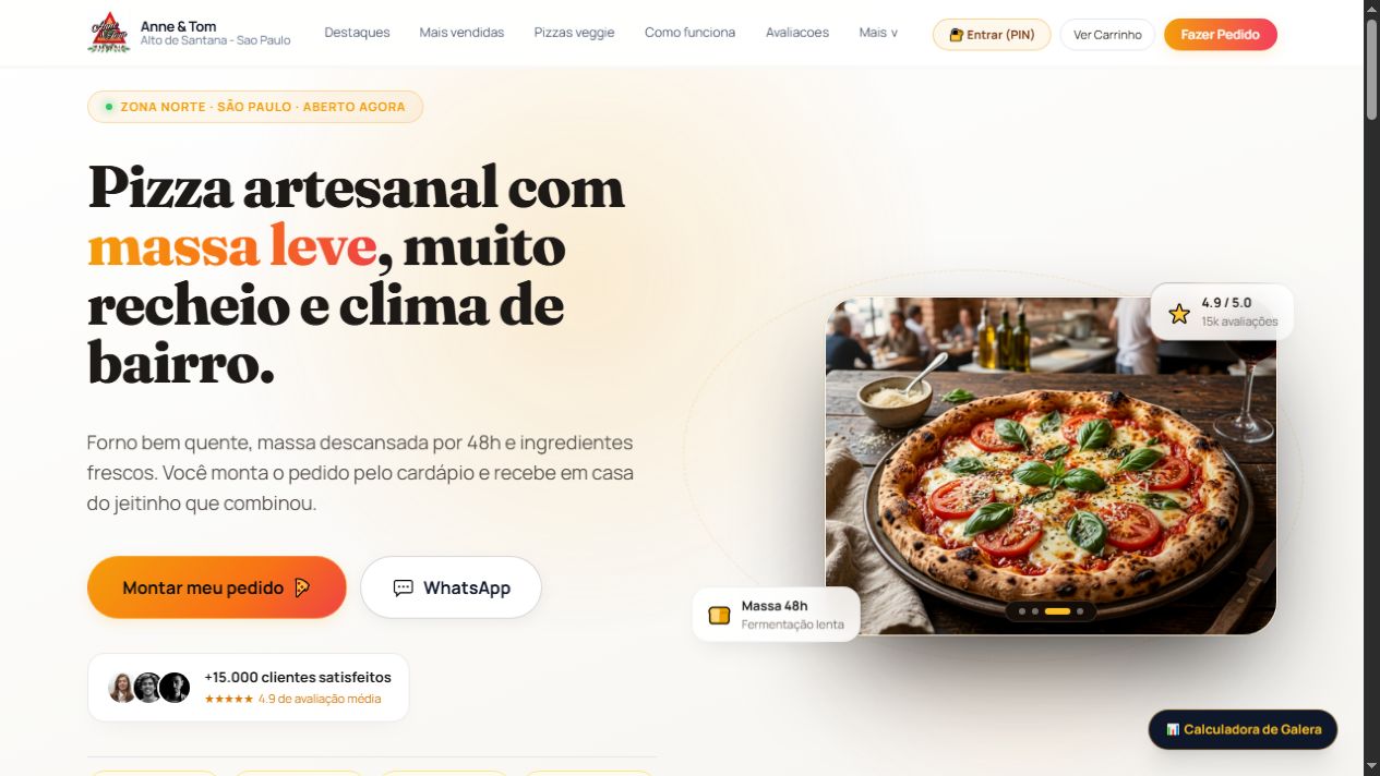 Tela do case Anne & Tom